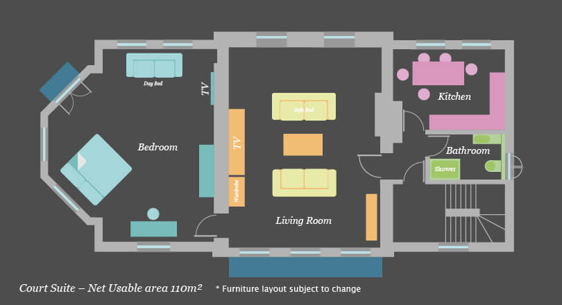 Serviced Apartment Floor plan - Court Suite